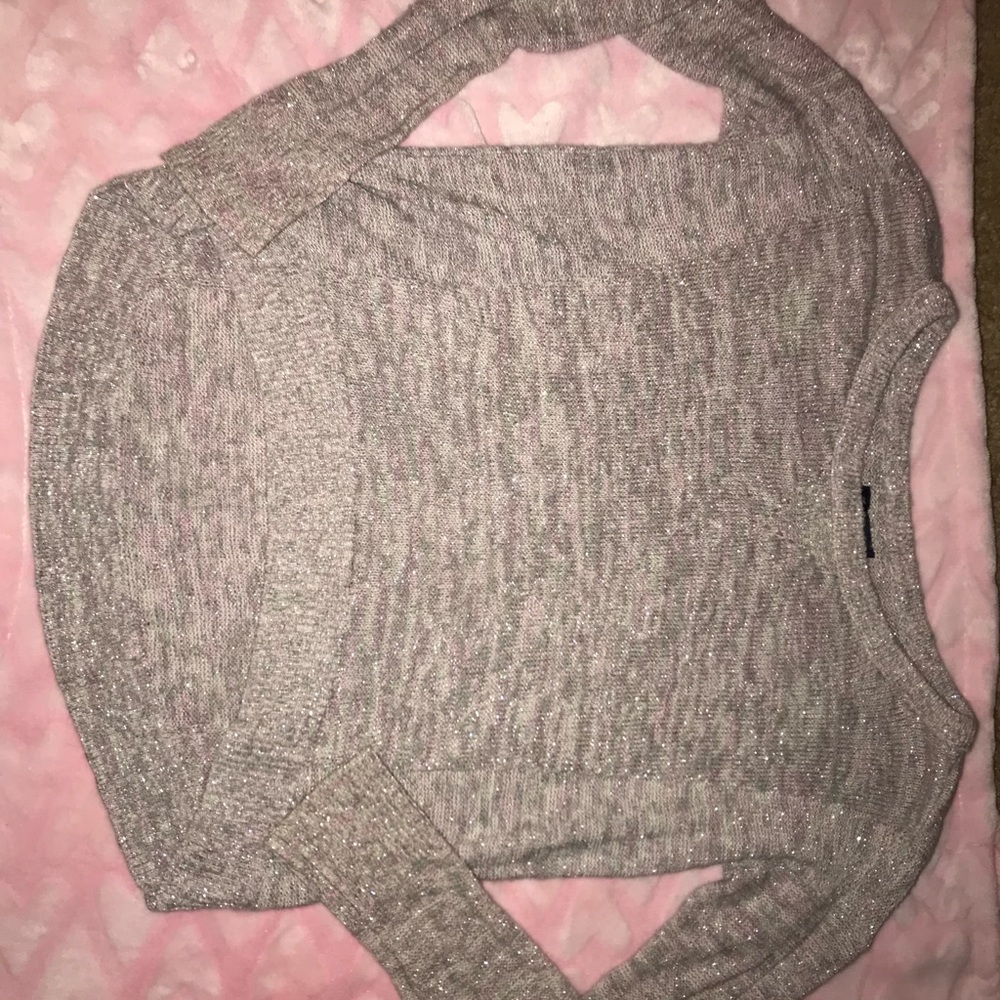 Grey/pink/purple sparkle sweater